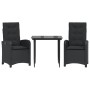 3-piece garden dining set with black synthetic rattan cushions by , Garden sets - Ref: Foro24-3212310, Price: 372,99 €, Disco...