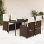 Set comedor de jardín 5 piezas y cojines ratán sintético marrón de , Conjuntos de jardín - Ref: Foro24-3212344, Precio: 707,6...