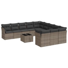 Garden sofa set 12 pieces with gray synthetic rattan cushions by , Garden sets - Ref: Foro24-3250259, Price: 797,14 €, Discou...