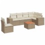 Set of 7-piece garden sofas and beige synthetic rattan cushions by , Garden sets - Ref: Foro24-3257801, Price: 547,22 €, Disc...