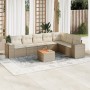 Garden sofa set with beige cushions, 8 pieces, PE rattan. by , Garden sets - Ref: Foro24-3257808, Price: 609,74 €, Discount: %