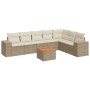 Garden sofa set with beige cushions, 8 pieces, PE rattan. by , Garden sets - Ref: Foro24-3257808, Price: 609,74 €, Discount: %