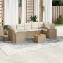 Garden sofa set with beige cushions, 8 pieces, PE rattan. by , Garden sets - Ref: Foro24-3257689, Price: 620,20 €, Discount: %