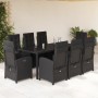 Set de comedor de jardín 9 pzas y cojines ratán sintético negro de , Conjuntos de jardín - Ref: Foro24-3212461, Precio: 1,00 ...