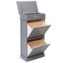 Gray Paulownia wood shoe rack 50x28x98 cm by vidaXL, Shoe racks and shoe organizers - Ref: Foro24-284090, Price: 139,03 €, Di...