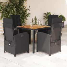 Set de muebles jardín 5 pzas con cojines ratán sintético negro de , Conjuntos de jardín - Ref: Foro24-3212475, Precio: 763,99...