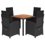 Set de muebles jardín 5 pzas con cojines ratán sintético negro de , Conjuntos de jardín - Ref: Foro24-3212475, Precio: 697,11...