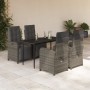 5-piece garden dining set with gray synthetic rattan cushions by , Garden sets - Ref: Foro24-3212558, Price: 824,99 €, Discou...