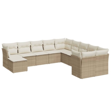 Set von 11-teiligen Gartensofas mit beigen Kissen aus synthetischem Rattan von , Gartensets - Ref: Foro24-3250447, Preis: 753...