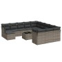 Set of garden sofas with 13 pieces of gray synthetic rattan cushions by , Garden sets - Ref: Foro24-3250479, Price: 820,97 €,...