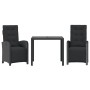 Small table and chairs with 3 black synthetic rattan cushions. by , Garden sets - Ref: Foro24-3212456, Price: 356,21 €, Disco...