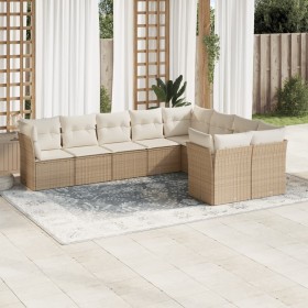 Set de sofás de jardín 9 pzas con cojines ratán sintético beige de , Conjuntos de jardín - Ref: Foro24-3250007, Precio: 717,4...