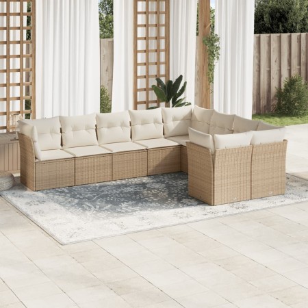 9-piece garden sofa set with beige synthetic rattan cushions by , Garden sets - Ref: Foro24-3250007, Price: 657,74 €, Discoun...