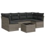 7-piece garden sofa set with gray PE rattan cushions by , Garden sets - Ref: Foro24-3249239, Price: 422,41 €, Discount: %