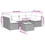 7-piece garden sofa set with gray PE rattan cushions by , Garden sets - Ref: Foro24-3249239, Price: 422,41 €, Discount: %