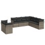 Set de muebles de jardín 9 pzas y cojines ratán sintético gris de , Conjuntos de jardín - Ref: Foro24-3249679, Precio: 597,57...