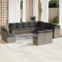 Gartensofa-Set mit Kissen 13-teilig synthetisches Rattangrau von , Gartensets - Ref: Foro24-3250329, Preis: 795,99 €, Rabatt: %