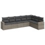 Set de sofás de jardín 7 piezas con cojines ratán PE gris de , Sofás modulares de exterior - Ref: Foro24-3251387, Precio: 498...