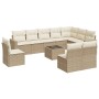 11-teiliges Gartensofa-Set mit beigen synthetischen Rattankissen von , Modulare Sofas für den Außenbereich - Ref: Foro24-3251...