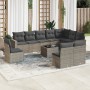 11-teilige Gartensofagarnitur und graue synthetische Rattankissen von , Modulare Sofas für den Außenbereich - Ref: Foro24-325...