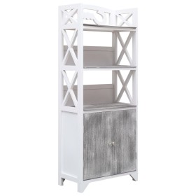 White and gray paulownia wood bathroom cabinet 46x24x116 cm by vidaXL, Lockers and storage cabinets - Ref: Foro24-284107, Pri...