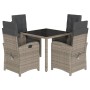 Set comedor de jardín 5 piezas con cojines ratán sintético gris de , Conjuntos de jardín - Ref: Foro24-3212463, Precio: 674,1...