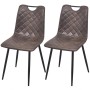 Dining chairs 2 units dark brown synthetic leather by , dining chairs - Ref: Foro24-243015, Price: 160,68 €, Discount: %