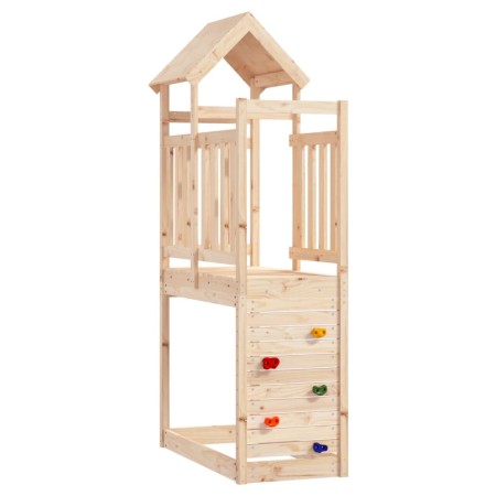 Children's playhouse with climbing wall made of pine wood, 53x110.5x214 cm. by , Swings and play structures - Ref: Foro24-826...