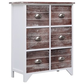 Side cabinet with 6 drawers brown paulownia wood 60x30x75 cm by vidaXL, Drawers - Ref: Foro24-284094, Price: 143,99 €, Discou...