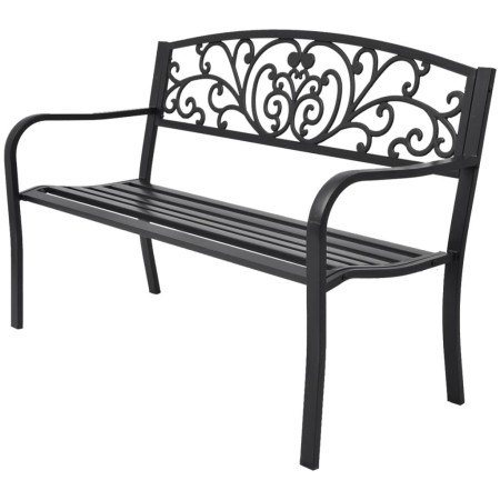 Banco de jardín de hierro fundido negro 127 cm de , Bancos de jardín - Ref: Foro24-42168, Precio: 158,99 €, Descuento: %