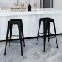 Kitchen stools 2 units of black steel by , Kitchen stools - Ref: Foro24-240926, Price: 141,99 €, Discount: %