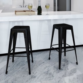 Kitchen stools 2 units of black steel by , Kitchen stools - Ref: Foro24-240926, Price: 141,56 €, Discount: %