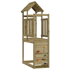 Children's playhouse with climbing wall made of pine wood, 53x110.5x214 cm. by , Swings and play structures - Ref: Foro24-826...