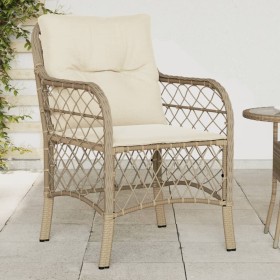 Garden armchairs with cushions 2 units synthetic rattan beige by , Garden chairs - Ref: Foro24-365156, Price: 270,16 €, Disco...