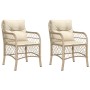 Garden armchairs with cushions 2 units synthetic rattan beige by , Garden chairs - Ref: Foro24-365156, Price: 270,16 €, Disco...