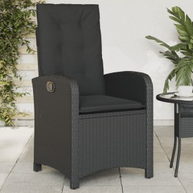 Reclining garden armchair with black synthetic rattan cushions by , Garden chairs - Ref: Foro24-365161, Price: 165,99 €, Disc...