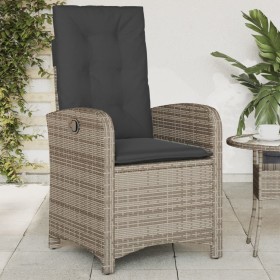 Reclining garden armchair with gray synthetic rattan cushions by , Garden chairs - Ref: Foro24-365163, Price: 170,99 €, Disco...