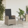 Reclining garden armchair with gray synthetic rattan cushions by , Garden chairs - Ref: Foro24-365163, Price: 170,63 €, Disco...