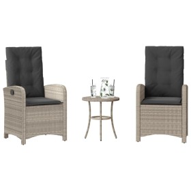 Garden chairs and table 3 pieces synthetic rattan gray cushion by , Garden sets - Ref: Foro24-365182, Price: 316,75 €, Discou...