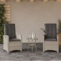 Gartenstühle und Tisch, 3 Stück, synthetisches Rattan, graue Kissen von , Gartensets - Ref: Foro24-365182, Preis: 316,75 €, R...