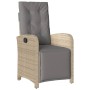 Gartensessel mit Fußstütze PE Rattan beige meliert von , Gartenstühle - Ref: Foro24-365189, Preis: 208,17 €, Rabatt: %