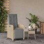 Gartensessel mit Fußstütze PE Rattan beige meliert von , Gartenstühle - Ref: Foro24-365189, Preis: 208,17 €, Rabatt: %