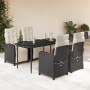 Set de muebles jardín 5 pzas con cojines ratán sintético negro de , Conjuntos de jardín - Ref: Foro24-3212517, Precio: 673,56...