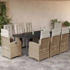 9-teiliges Garten-Esszimmer-Set mit Kissen synthetisches Rattan beige von , Gartensets - Ref: Foro24-3212583, Preis: 1,00 €, ...