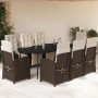 Garden dining set 9 pieces with brown synthetic rattan cushions by , Garden sets - Ref: Foro24-3212548, Price: 1,00 €, Discou...