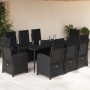 Set de comedor de jardín 9 pzas y cojines ratán sintético negro de , Conjuntos de jardín - Ref: Foro24-3212534, Precio: 1,00 ...