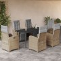 7-teiliges Garten-Esszimmer-Set mit Kissen synthetisches Rattan beige von , Gartensets - Ref: Foro24-3212588, Preis: 1,00 €, ...