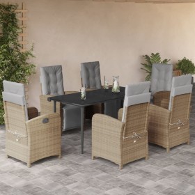 7-piece garden dining set with beige synthetic rattan cushions by , Garden sets - Ref: Foro24-3212588, Price: 1,00 €, Discoun...