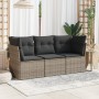 Garden sofa set 3 pieces and gray synthetic rattan cushions by , Garden sets - Ref: Foro24-3249049, Price: 203,82 €, Discount: %