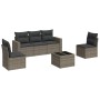 6-piece garden furniture set with gray synthetic rattan cushions by , Modular outdoor sofas - Ref: Foro24-3251137, Price: 438...